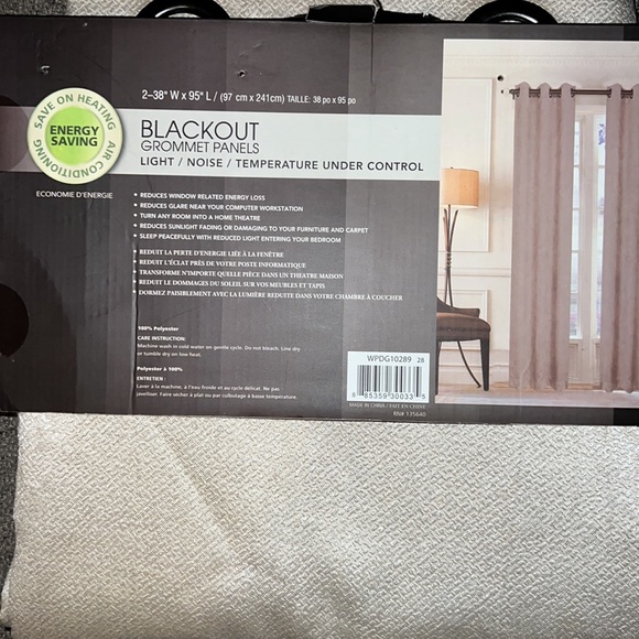 95”blackout grommet curtains drapes panels 38x95-1 set of 2 panels. NIP - Picture 3 of 3